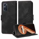 For OPPO A36 4G /A76 4G Global Embossed Rhombus Starry Leather Phone Case(Black) - 1