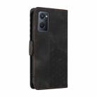 For OPPO A36 4G /A76 4G Global Embossed Rhombus Starry Leather Phone Case(Black) - 3