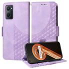 For OPPO A96 4G / K10 4G Embossed Rhombus Starry Leather Phone Case(Purple) - 1