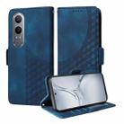 For OPPO K12x Embossed Rhombus Starry Leather Phone Case(Blue) - 1