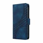 For OPPO Reno12 5G Global Embossed Rhombus Starry Leather Phone Case(Blue) - 2