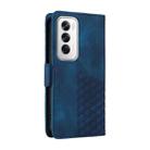 For OPPO Reno12 5G Global Embossed Rhombus Starry Leather Phone Case(Blue) - 3