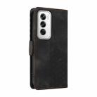 For OPPO Reno12 5G Global Embossed Rhombus Starry Leather Phone Case(Black) - 3