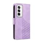 For OPPO Reno12 5G Global Embossed Rhombus Starry Leather Phone Case(Purple) - 3