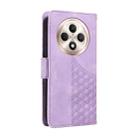 For OPPO Reno12 F 5G Global Embossed Rhombus Starry Leather Phone Case(Purple) - 3