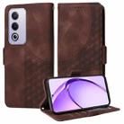 For OPPO A3 Pro 5G Global / India Embossed Rhombus Starry Leather Phone Case(Brown) - 1