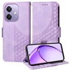 For OPPO A3x 4G / A3x 5G India Embossed Rhombus Starry Leather Phone Case(Purple) - 1