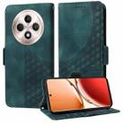 For OPPO Reno12 F 4G Embossed Rhombus Starry Leather Phone Case(Green) - 1