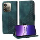 For OPPO A5 Pro 5G Global Embossed Rhombus Starry Leather Phone Case(Green) - 1