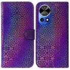 For Huawei nova 12 Pro Colorful Magnetic Buckle Leather Phone Case(Purple) - 1