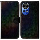 For Huawei nova 12 Pro Colorful Magnetic Buckle Leather Phone Case(Black) - 1