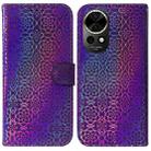 For Huawei nova 12 Colorful Magnetic Buckle Leather Phone Case(Purple) - 1