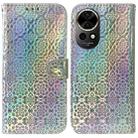 For Huawei nova 12 Colorful Magnetic Buckle Leather Phone Case(Silver) - 1