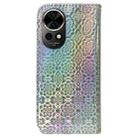 For Huawei nova 12 Colorful Magnetic Buckle Leather Phone Case(Silver) - 3