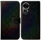 For Huawei nova 12 Colorful Magnetic Buckle Leather Phone Case(Black) - 1