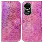 For Huawei nova 12 Colorful Magnetic Buckle Leather Phone Case(Pink) - 1