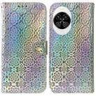 For Huawei nova 14 Colorful Magnetic Buckle Leather Phone Case(Silver) - 1