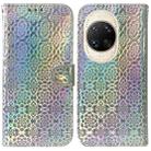 For Huawei nova 14 Ultra Colorful Magnetic Buckle Leather Phone Case(Silver) - 1