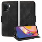 For OPPO Reno5 F / Lite Embossed Rhombus Starry Leather Phone Case(Black) - 1
