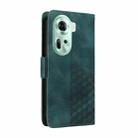 For OPPO Reno11 5G Global Embossed Rhombus Starry Leather Phone Case(Green) - 3