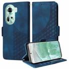 For OPPO Reno11 5G Global Embossed Rhombus Starry Leather Phone Case(Blue) - 1