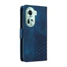 For OPPO Reno11 5G Global Embossed Rhombus Starry Leather Phone Case(Blue) - 3