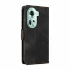 For OPPO Reno11 5G Global Embossed Rhombus Starry Leather Phone Case(Black) - 3