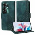 For OPPO Reno11 F / F25 Pro Embossed Rhombus Starry Leather Phone Case(Green) - 1