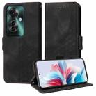 For OPPO Reno11 F / F25 Pro Embossed Rhombus Starry Leather Phone Case(Black) - 1