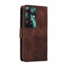 For OPPO Reno11 F / F25 Pro Embossed Rhombus Starry Leather Phone Case(Brown) - 3
