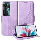 For OPPO Reno11 F / F25 Pro Embossed Rhombus Starry Leather Phone Case(Purple) - 1