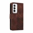 For OPPO Reno12 Pro Global Embossed Rhombus Starry Leather Phone Case(Brown) - 3