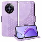 For Realme 12 5G / 12X 5G Embossed Rhombus Starry Leather Phone Case(Purple) - 1