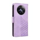 For Realme 12 5G / 12X 5G Embossed Rhombus Starry Leather Phone Case(Purple) - 3