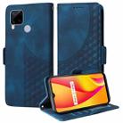 For Realme C15 / C12 Embossed Rhombus Starry Leather Phone Case(Blue) - 1