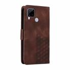 For Realme C15 / C12 Embossed Rhombus Starry Leather Phone Case(Brown) - 3