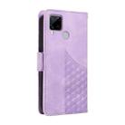 For Realme C15 / C12 Embossed Rhombus Starry Leather Phone Case(Purple) - 3