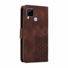 For Realme C25 / C25S Embossed Rhombus Starry Leather Phone Case(Brown) - 3