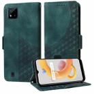 For Realme C20 / C20A Embossed Rhombus Starry Leather Phone Case(Green) - 1