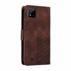 For Realme C20 / C20A Embossed Rhombus Starry Leather Phone Case(Brown) - 3