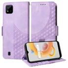 For Realme C20 / C20A Embossed Rhombus Starry Leather Phone Case(Purple) - 1