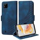 For Realme C11 2021 Embossed Rhombus Starry Leather Phone Case(Blue) - 1