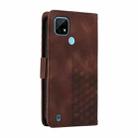 For Realme C21 / C21Y / C25Y Embossed Rhombus Starry Leather Phone Case(Brown) - 3