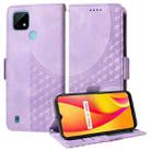 For Realme C21 / C21Y / C25Y Embossed Rhombus Starry Leather Phone Case(Purple) - 1
