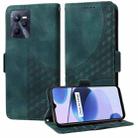 For Realme C35 4G Embossed Rhombus Starry Leather Phone Case(Green) - 1