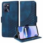 For Realme C35 4G Embossed Rhombus Starry Leather Phone Case(Blue) - 1