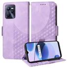 For Realme C35 4G Embossed Rhombus Starry Leather Phone Case(Purple) - 1