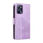 For Realme C35 4G Embossed Rhombus Starry Leather Phone Case(Purple) - 3