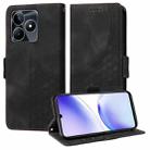 For Realme C53 / Narzo N53 Embossed Rhombus Starry Leather Phone Case(Black) - 1