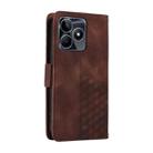 For Realme C53 / Narzo N53 Embossed Rhombus Starry Leather Phone Case(Brown) - 3